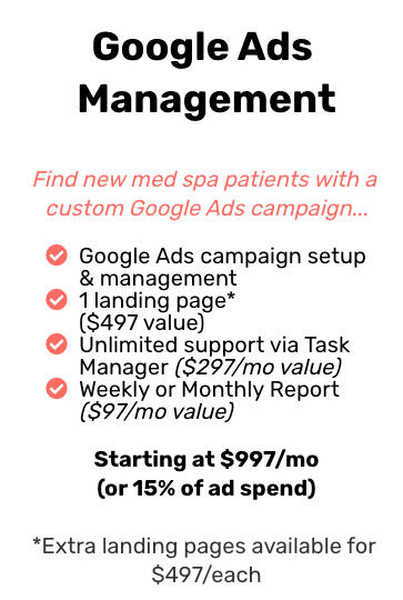 Google Ads ppc campaign management for med spas